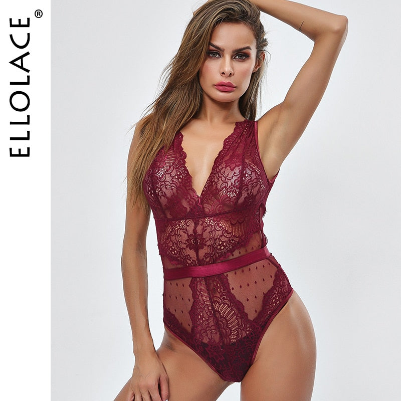 See-Through Lace Seductive Bodysuit