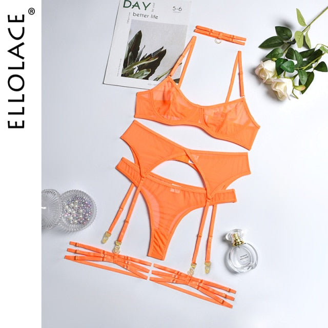 Ellolace 4 Pieces Sexy Erotic Lingerie Set