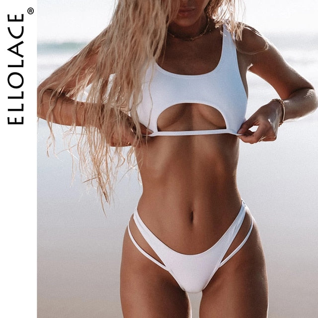 Ellolace High Cut Hollow Out Swimwear: Flattering and Fashionable