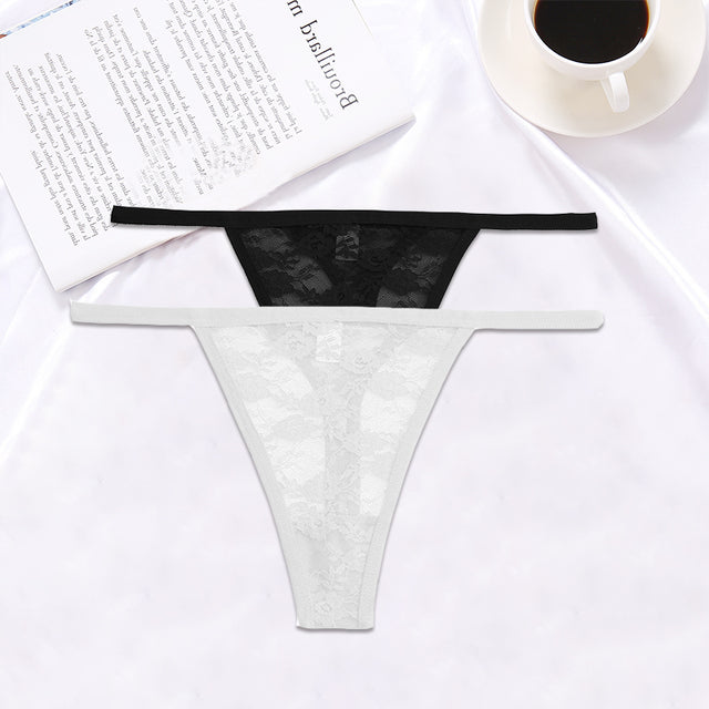 See-Through Lace G-string Panties 2 Pairs