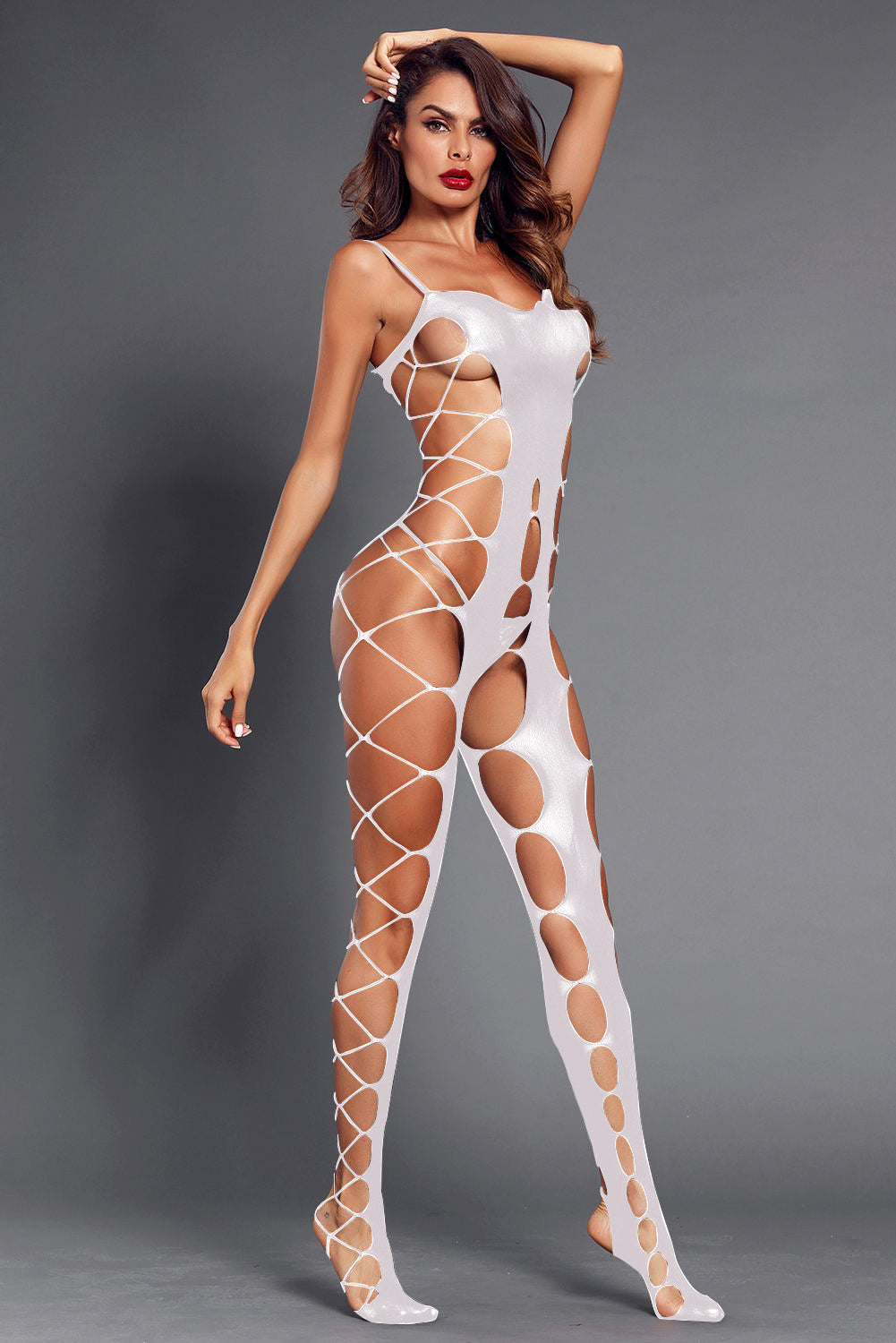 Sexy Fishnet Big Holes Open Crotch Body Stocking