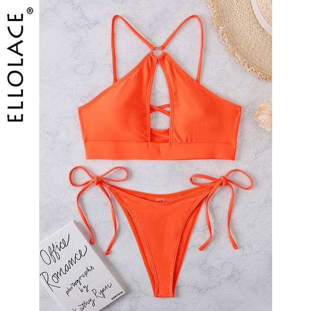 Ellolace Swimwear Women Push Up Brazilian Bikini Beachwear