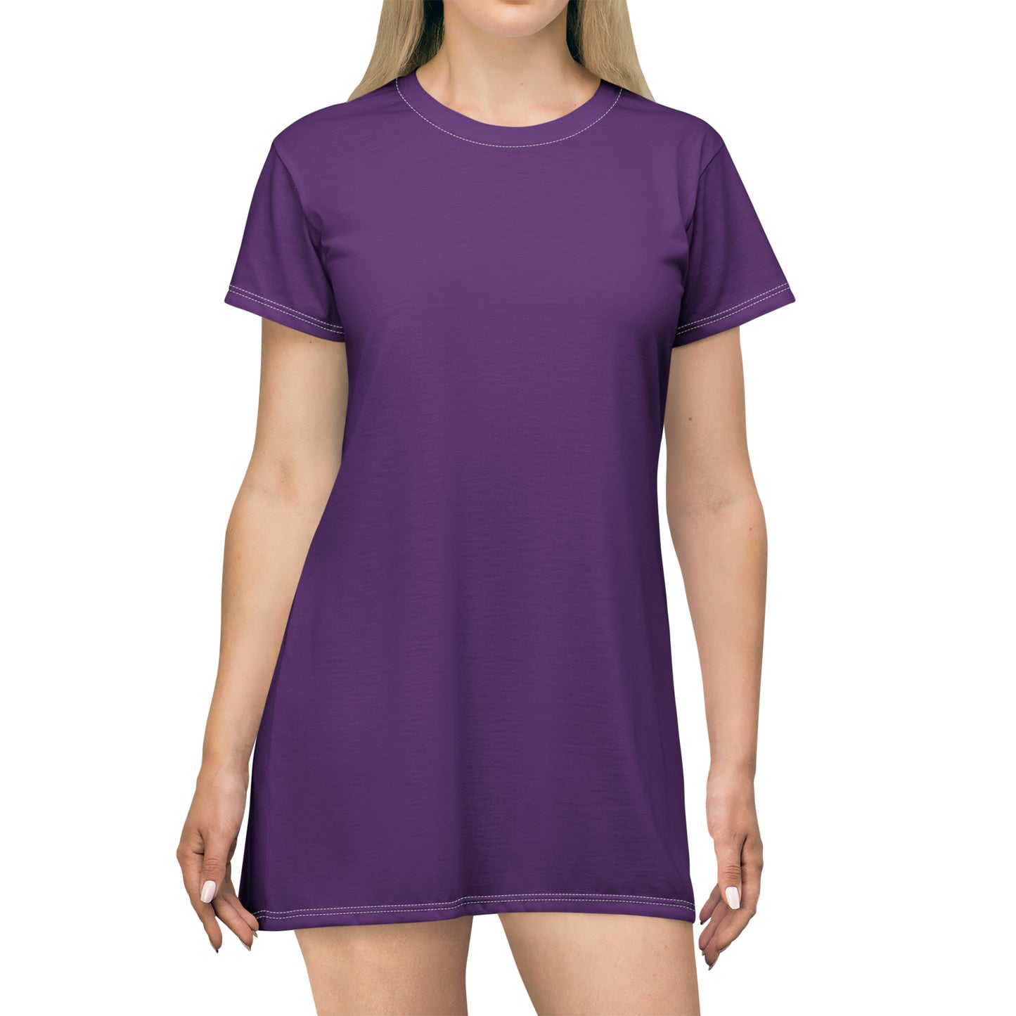 Fierce Flames Angel Wings T-Shirt Dress - Purple Passion