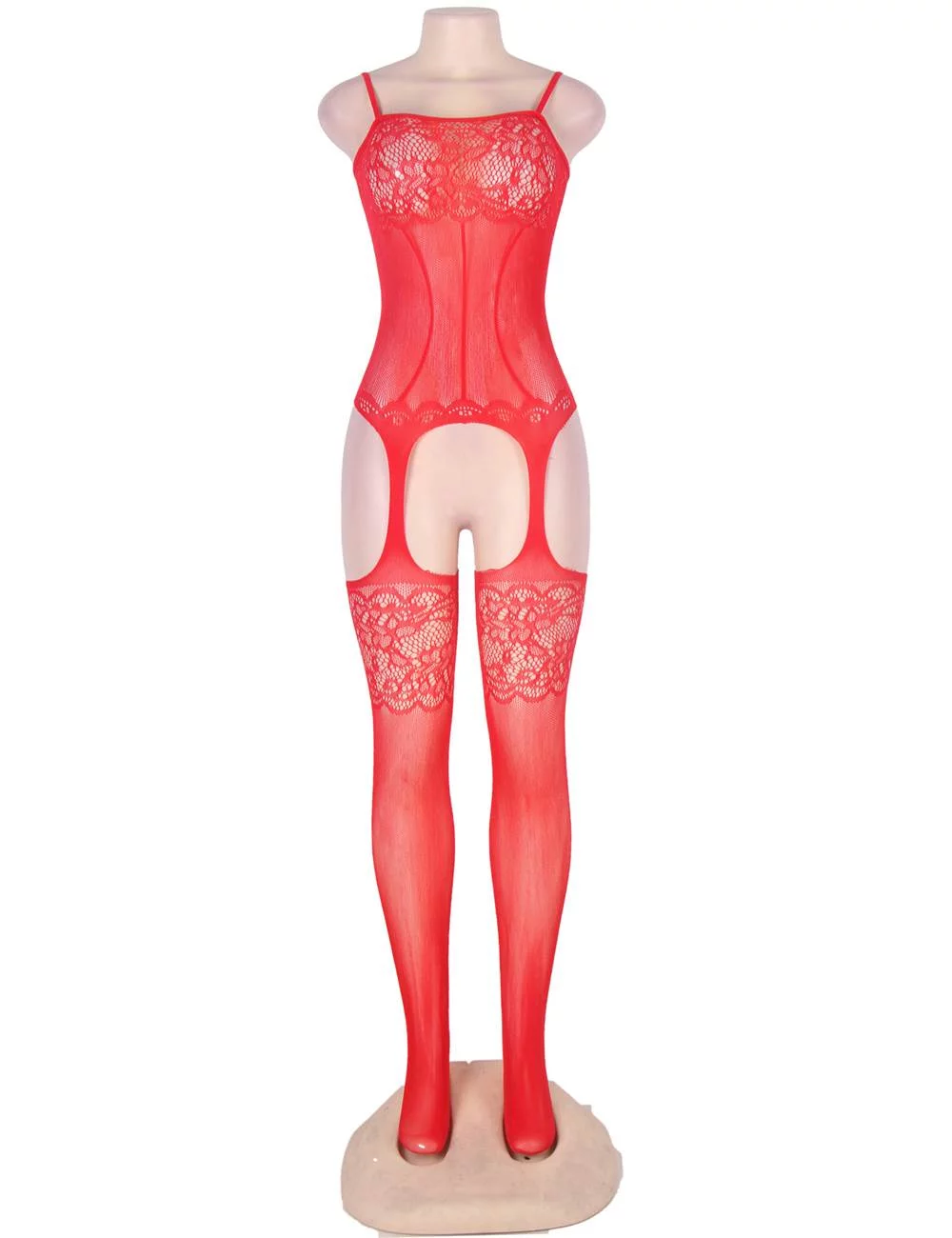 SeduxLuxe Foxy Suspender Style Crotchless Sheer Bodystocking: Unleash Your Seductive Side