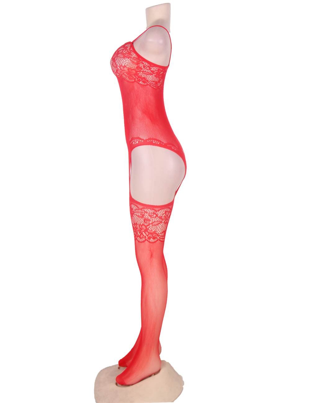 SeduxLuxe Foxy Suspender Style Crotchless Sheer Bodystocking: Unleash Your Seductive Side