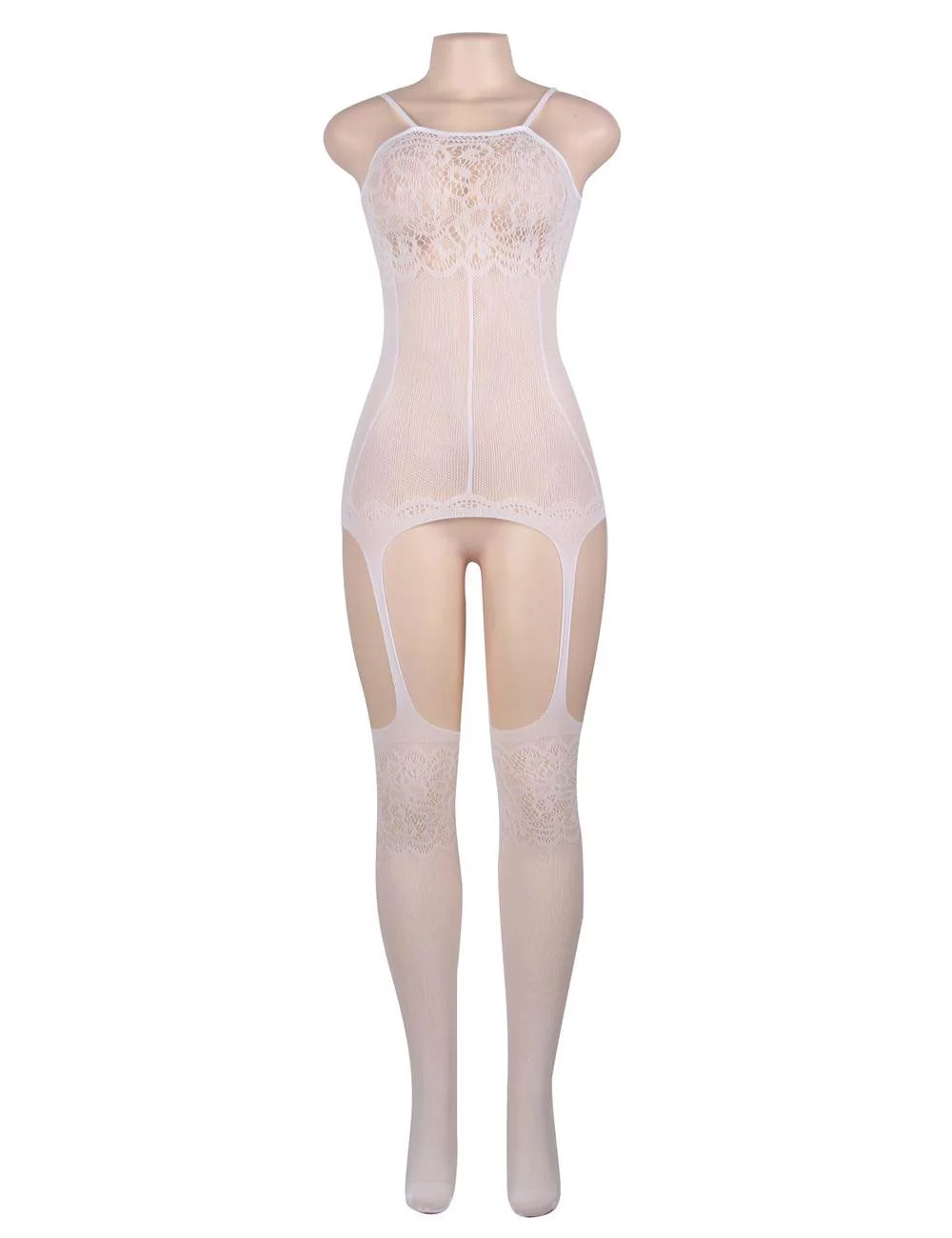 SeduxLuxe Foxy Suspender Style Crotchless Sheer Bodystocking: Unleash Your Seductive Side