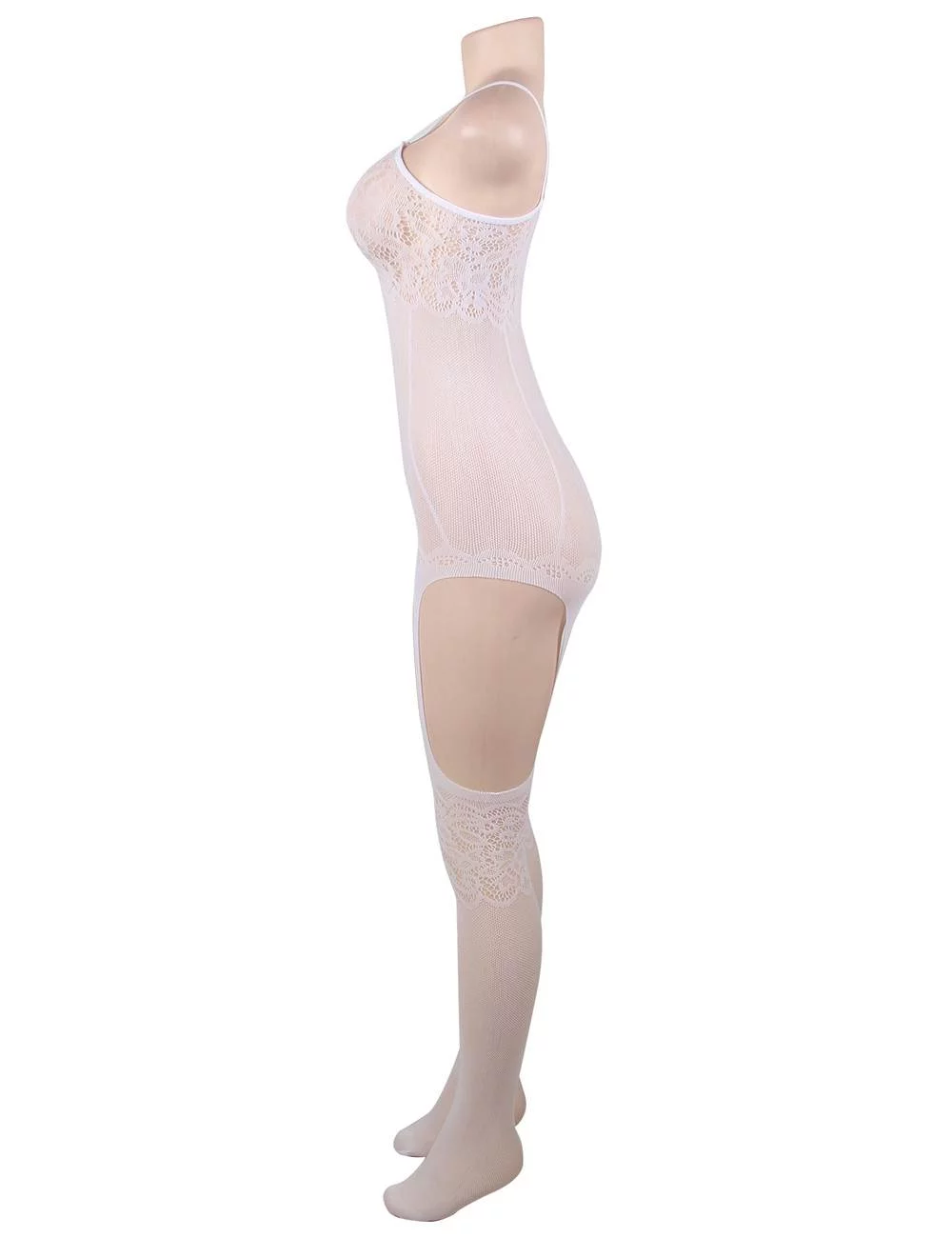 SeduxLuxe Foxy Suspender Style Crotchless Sheer Bodystocking: Unleash Your Seductive Side