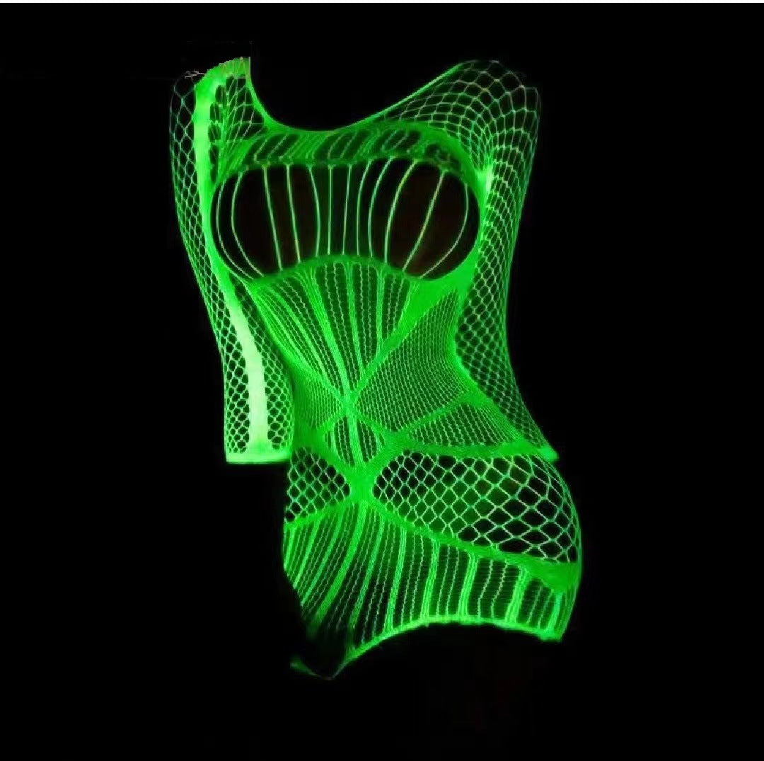 SeduxLuxe Luminous Fishnet Stockings - Glow in the Dark Pantyhose Leggings