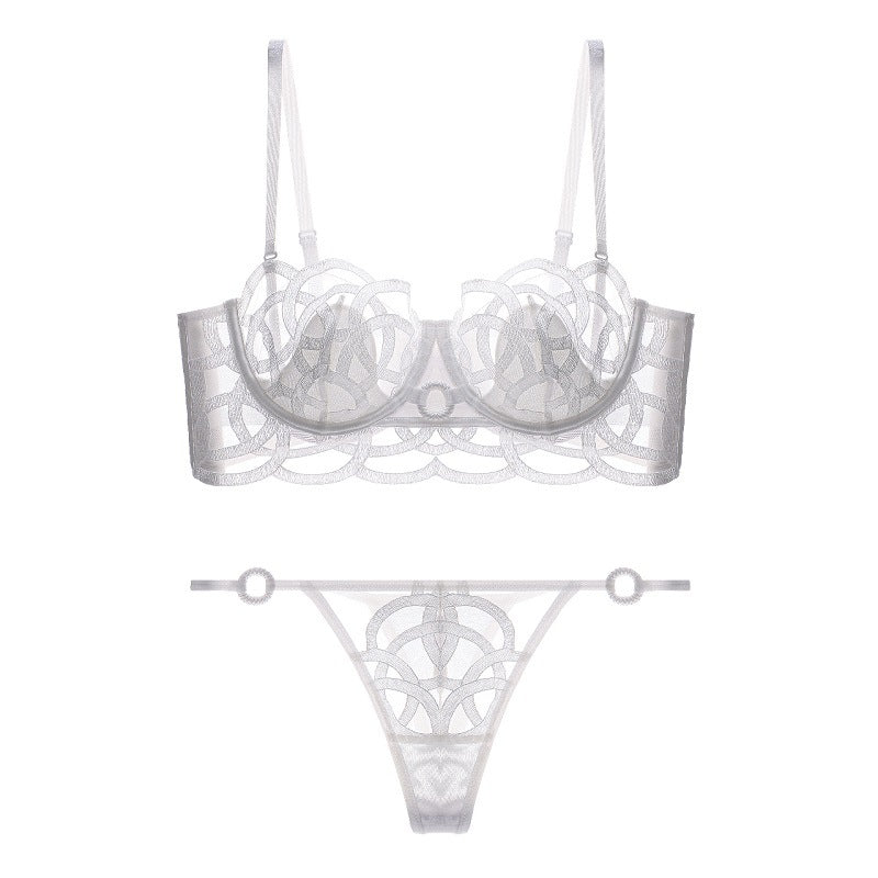 French Style Mesh Embroidered Lingerie Set