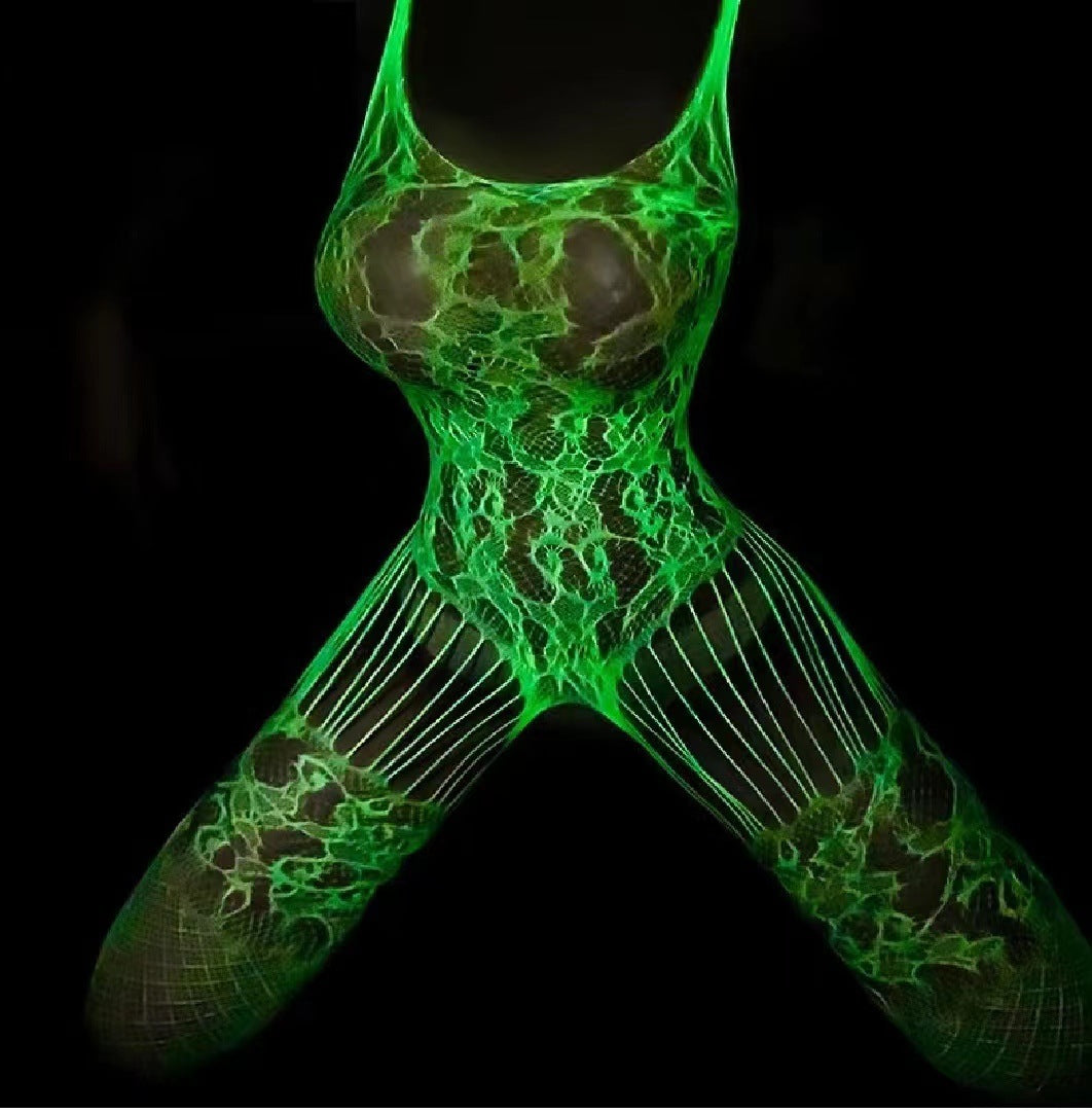 SeduxLuxe Luminous Fishnet Stockings - Glow in the Dark Pantyhose Leggings