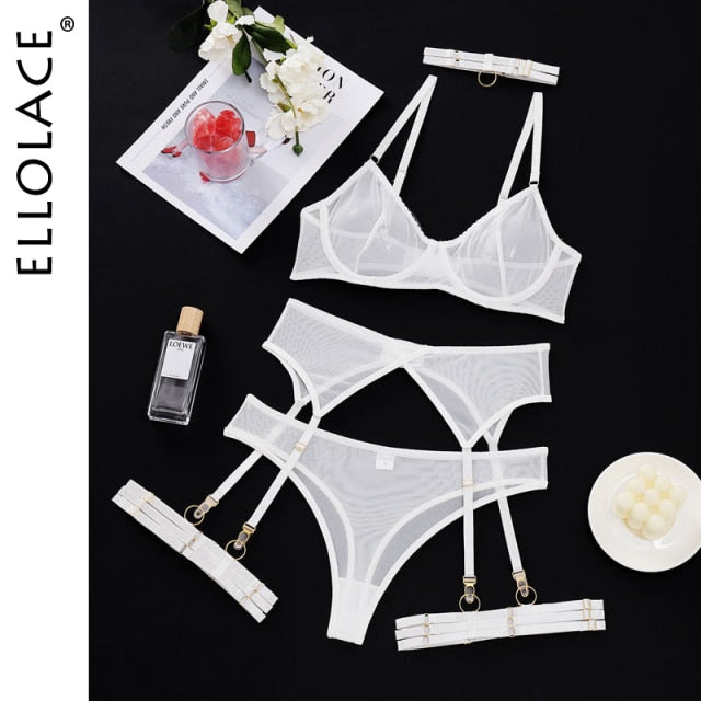 Ellolace 4 Pieces Sexy Erotic Lingerie Set