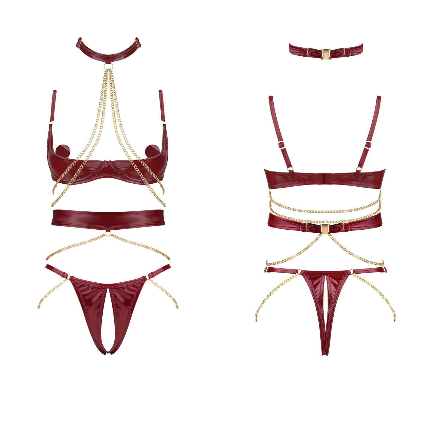 Sultry Temptation Latex Lingerie Set