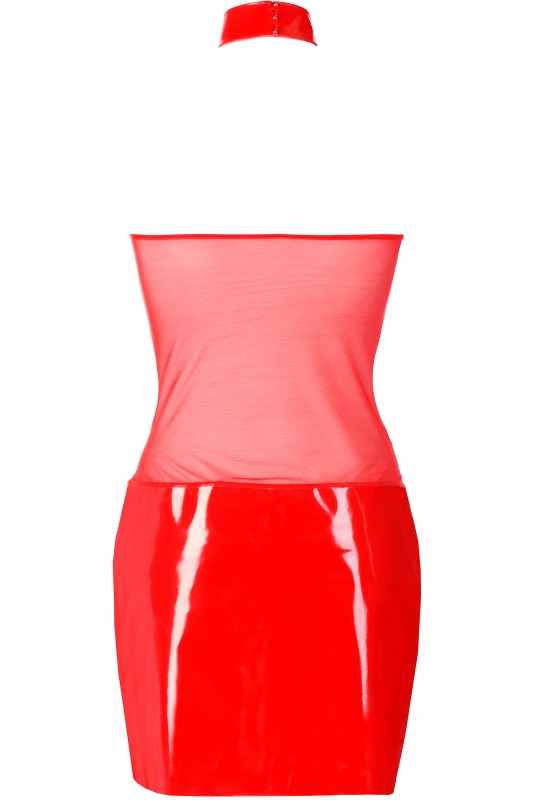 Axami Sexy Red Dress Mesh and Latex V-9119