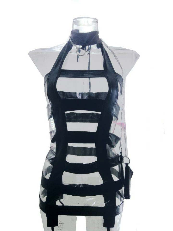 Bound for Pleasure Harness Cage Dress with Cuffs