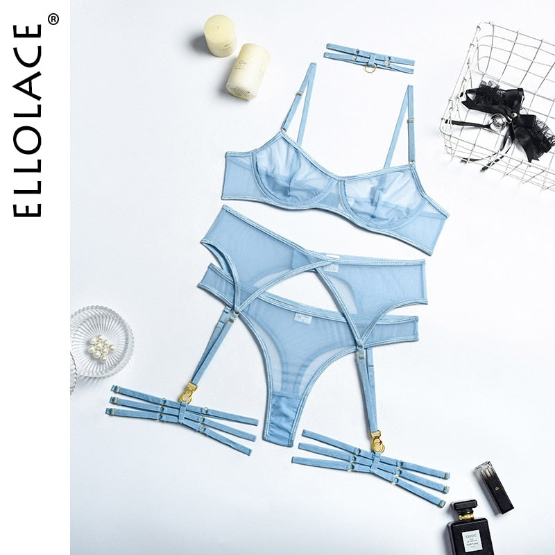 Ellolace 4 Pieces Sexy Erotic Lingerie Set