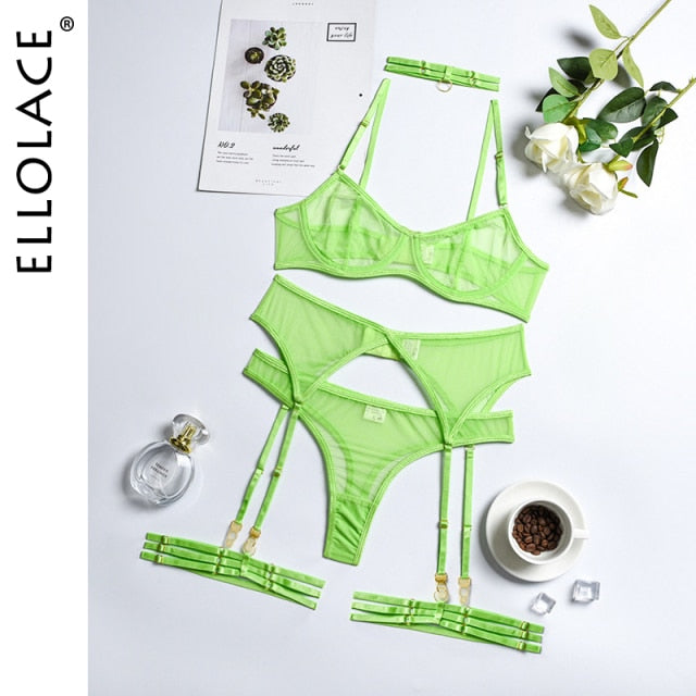 Ellolace 4 Pieces Sexy Erotic Lingerie Set