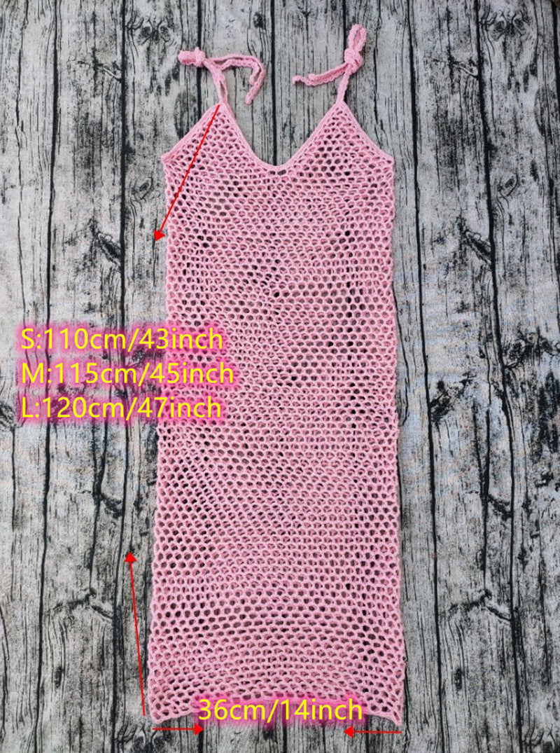 Summer Crochet Mesh Beach Dress Cover-Up