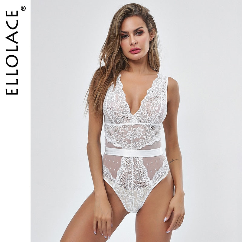 See-Through Lace Seductive Bodysuit