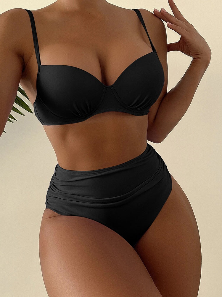 Vintage Style High Waist Bikini