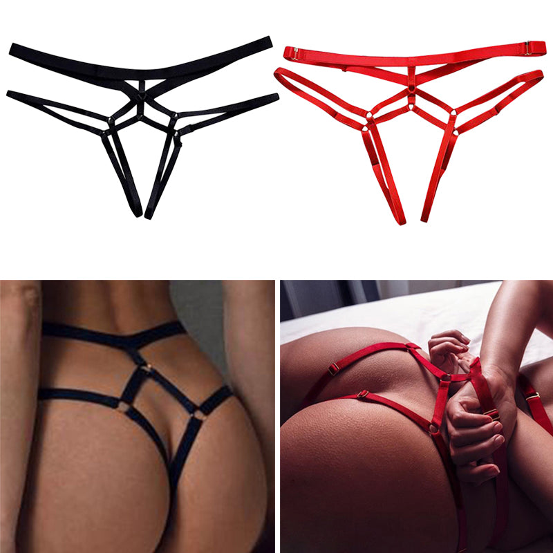 Strappy Harness Style Ouvert Thong