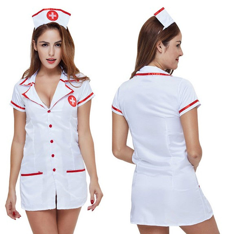 Seductive Nurse White Cosplay Costume