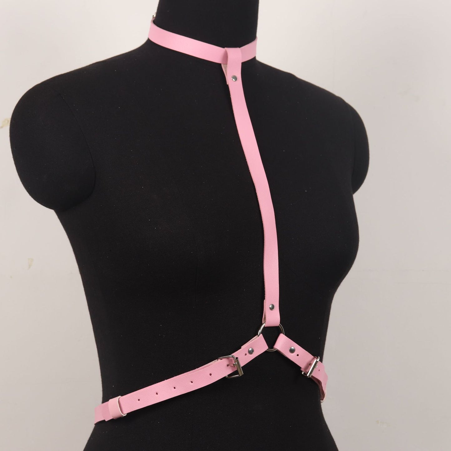 Seductive Kink Sexy Vegan Leather Neck Collar and Harness