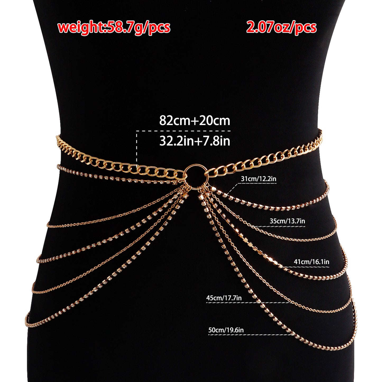 Glamorous Allure - SeduxLuxe Tassel Waist Chain Body Jewelry