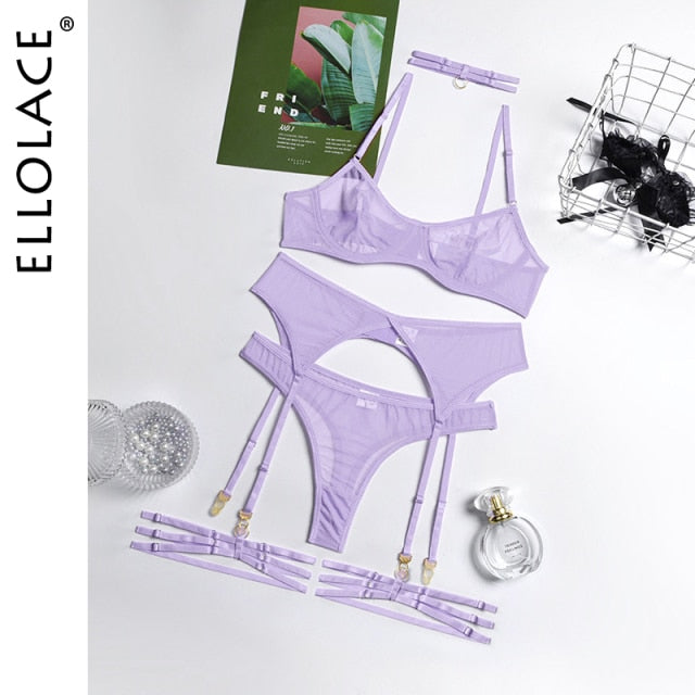 Ellolace 4 Pieces Sexy Erotic Lingerie Set