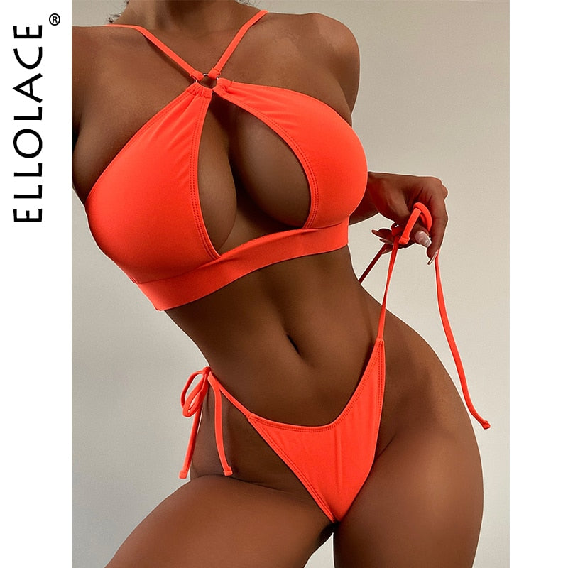 Ellolace Swimwear Women Push Up Brazilian Bikini Beachwear